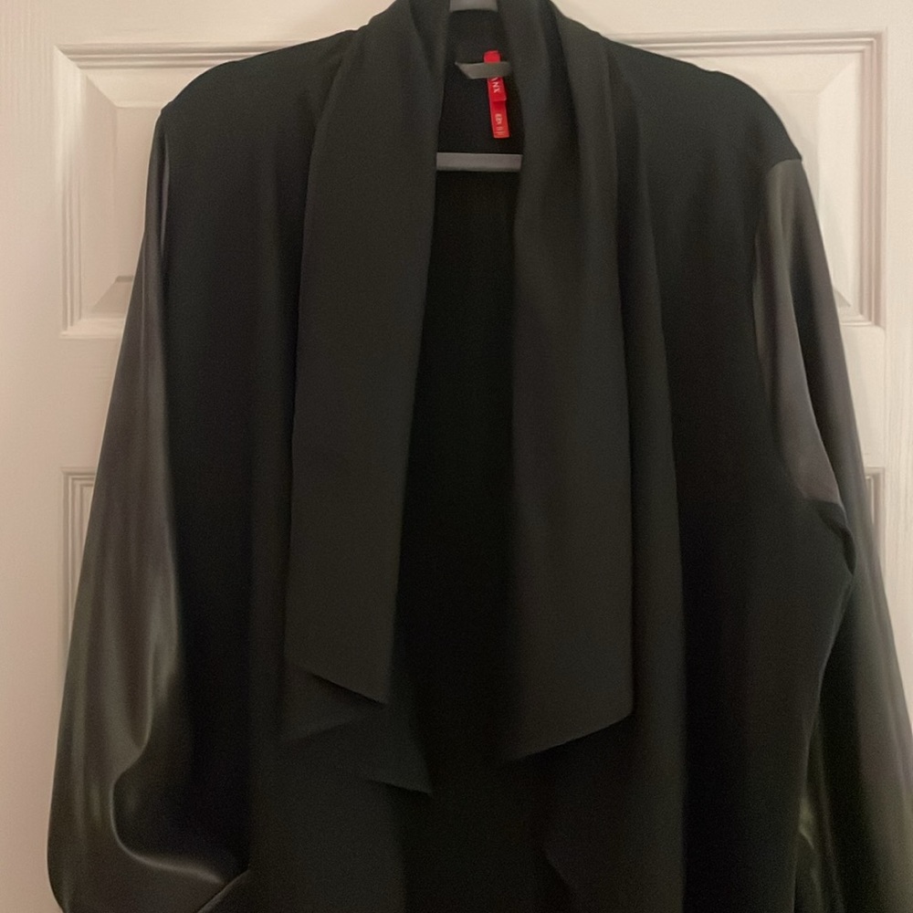 Spanx Faux Leather Convertable Wrap Jacket. 2x - image 2